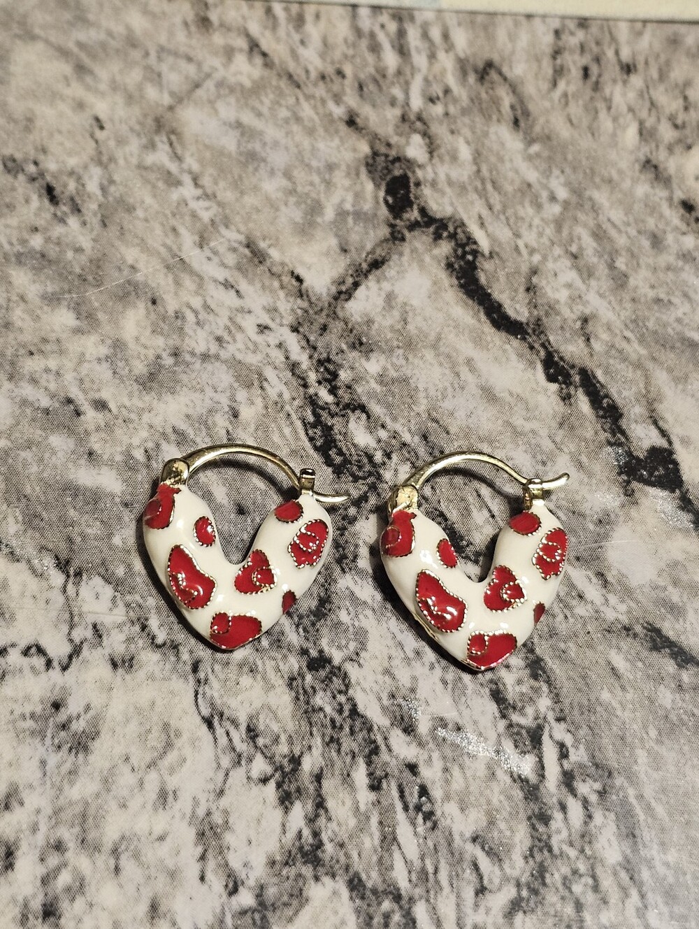 Gold Tone Heart Earrings